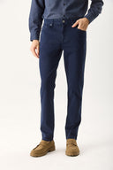 Erkek Richard Slim Fit 5 Cep Parça Boya Pantolon - Lacivert