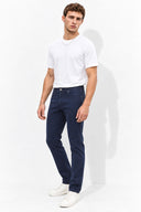 Erkek Richard Slim Fit 5 Cep Parça Boya Pantolon-Lacivert