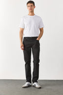 Erkek Richard Slim Fit 5 Cep Parça Boya Pantolon - Siyah
