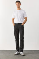 Erkek Richard Slim Fit 5 Cep Parça Boya Pantolon - Siyah
