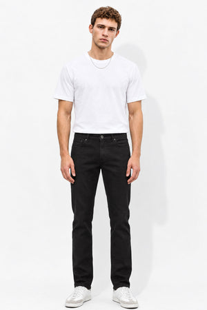 Erkek Richard Slim Fit 5 Cep Parça Boya Pantolon-Siyah