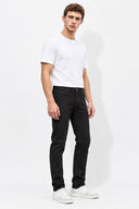 Erkek Richard Slim Fit 5 Cep Parça Boya Pantolon-Siyah