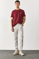 Erkek Richard Slim Fit 5 Cep Parça Boya Pantolon - Taş