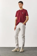 Erkek Richard Slim Fit 5 Cep Parça Boya Pantolon - Taş