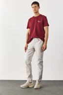Erkek Richard Slim Fit 5 Cep Parça Boya Pantolon - Taş