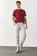 Erkek Richard Slim Fit 5 Cep Parça Boya Pantolon - Taş