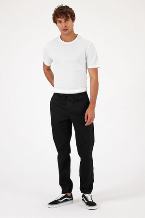 Erkek Simon Slim Fit Gabardin Jogger Pantolon - Siyah