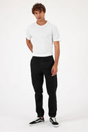 Erkek Simon Slim Fit Gabardin Jogger Pantolon - Siyah