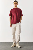 Erkek Simon Slim Fit Gabardin Jogger Pantolon - Taş