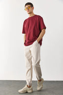 Erkek Simon Slim Fit Gabardin Jogger Pantolon - Taş