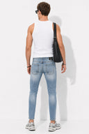 Erkek Smith Dirty Med Yırtıklı Tapered Fit Jean Pantolon - Yırtıklı Dirty Med