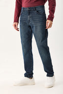 Erkek Smith Premium Blue Black Tapered Fit Jean Pantolon - Blue Black