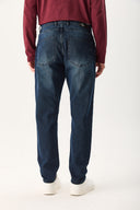 Erkek Smith Premium Blue Black Tapered Fit Jean Pantolon - Blue Black