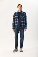 Erkek Smith Premium Blue Black Tapered Fit Jean Pantolon - Blue Black