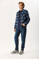 Erkek Smith Premium Blue Black Tapered Fit Jean Pantolon - Blue Black