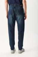 Erkek Smith Premium Blue Black Tapered Fit Jean Pantolon - Blue Black