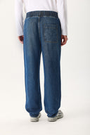 Erkek Steve Baggy Fit Beli Lastikli Dark Blue Jean Pantolon %100 Lyocell (Tencel™) - Dark Blue