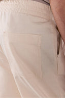 Erkek Steve Baggy Fit Beli Lastikli Naturel Pantolon %100 Pamuk - Naturel