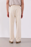 Erkek Steve Baggy Fit Beli Lastikli Naturel Pantolon %100 Pamuk - Naturel