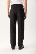 Erkek Steve Düz Paça Smart Pantolon - Siyah