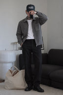 Erkek Steve Düz Paça Smart Pantolon-Siyah