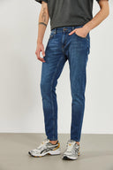 Erkek Teos Dirty Dark Blue Skinny Jean Pantolon