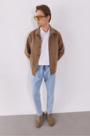 Erkek Tom Regular Fit Renkli Jean Ceket - Taba