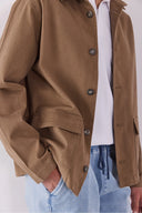 Erkek Tom Regular Fit Renkli Jean Ceket - Taba