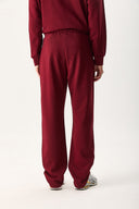 Erkek Viktor Nakış Detaylı Jogging Pantolon %100 Pamuk - Bordo