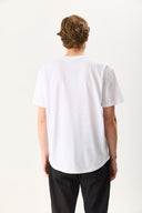 Erkek Walker Bisiklet Yaka Slim Fit Tişört %100 Pamuk - Beyaz