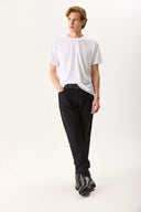 Erkek Walker Bisiklet Yaka Slim Fit Tişört %100 Pamuk - Beyaz