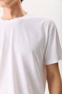 Erkek Walker Bisiklet Yaka Slim Fit Tişört %100 Pamuk - Beyaz