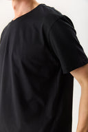 Erkek Walker Bisiklet Yaka Slim Fit Tişört %100 Pamuk - Siyah