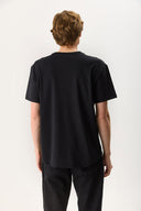 Erkek Walker Bisiklet Yaka Slim Fit Tişört %100 Pamuk - Siyah