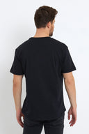 Erkek Walker Bisiklet Yaka Slim Fit Tişört %100 Pamuk - Siyah