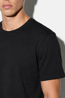 Erkek Walker Bisiklet Yaka Slim Fit Tişört %100 Pamuk-Siyah