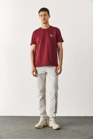 Weekend Baskılı Tişört-Bordo