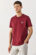 Weekend Baskılı Tişört-Bordo