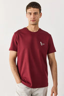 Weekend Baskılı Tişört-Bordo