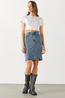 Kadın Freya Dirty Med Blue Regular Fit Jean Etek - Dirty Med Blue