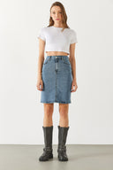 Kadın Freya Dirty Med Blue Regular Fit Jean Etek - Dirty Med Blue