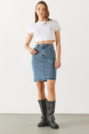 Kadın Freya Dirty Med Blue Regular Fit Jean Etek - Dirty Med Blue