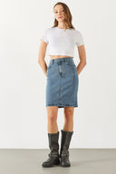 Kadın Freya Dirty Med Blue Regular Fit Jean Etek - Dirty Med Blue