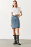 Kadın Freya Dirty Med Blue Regular Fit Jean Etek - Dirty Med Blue