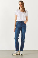 Kadın Gabriel Blue Black Straight Fit Jean Pantolon (TENCEL)™ - Blue Black