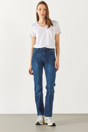 Gabriel Blue Black Straight Fit Jean Pantolon (TENCEL)(TM)-Blue Black