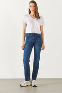 Gabriel Blue Black Straight Fit Jean Pantolon (TENCEL)(TM)-Blue Black