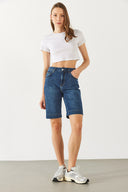 Kadın Gabriel Dark Blue Regular Fit Jean Şort - Dark Blue