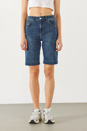 Kadın Gabriel Dark Blue Regular Fit Jean Şort - Dark Blue