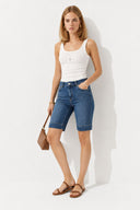 Gabriel Dark Blue Regular Fit Jean Şort-Dark Blue